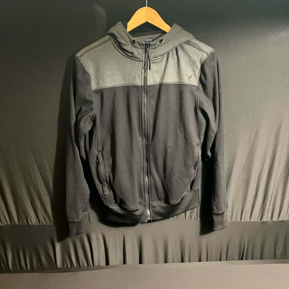 American Eagle Outfitters Active Flex Full Zip Hoodie Size S Black Grey